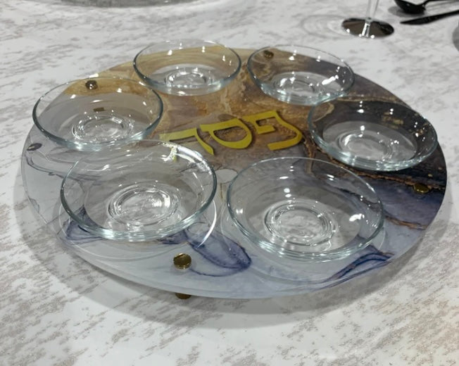 Gold and Silver Acrylic Seder Plate Temple Israel Sisterhood Gift Shop