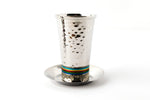 Load image into Gallery viewer, Hammered Kiddush Cups with Tray- Multiple Colors
