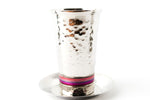 Load image into Gallery viewer, Hammered Kiddush Cups with Tray- Multiple Colors
