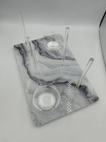 Load image into Gallery viewer, Bagel Platter Grey Marble
