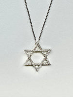Load image into Gallery viewer, Bold Silver Star of David Cubic Zircon Necklace
