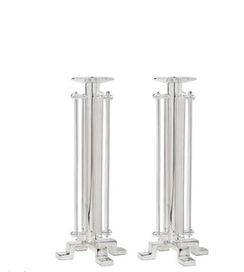 Contemporary Nickel Candlesticks