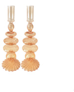 Load image into Gallery viewer, Tall Orange Glass Candlesticks
