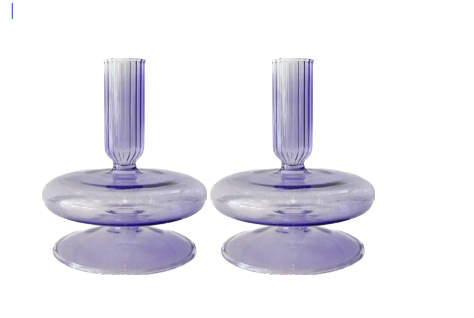 Lilac Glass Candlesticks