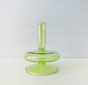 Lime Green glass candlesticks