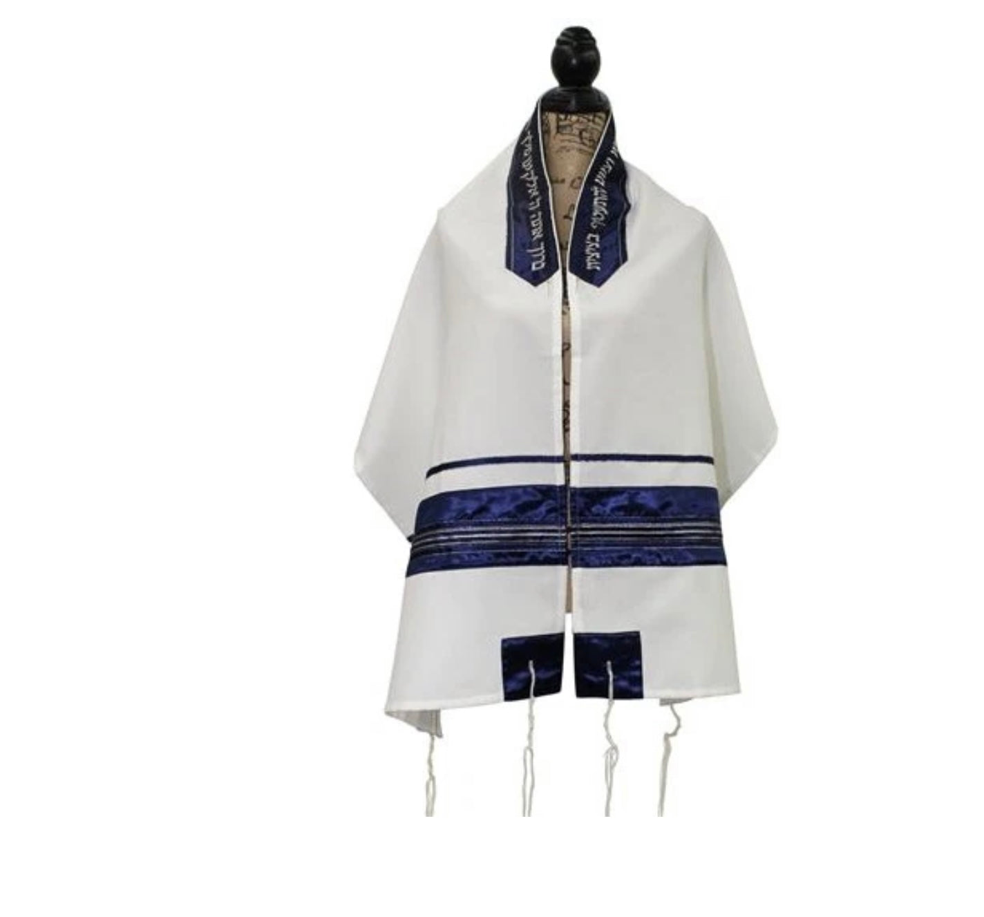 Navy and silver stripe Tallit