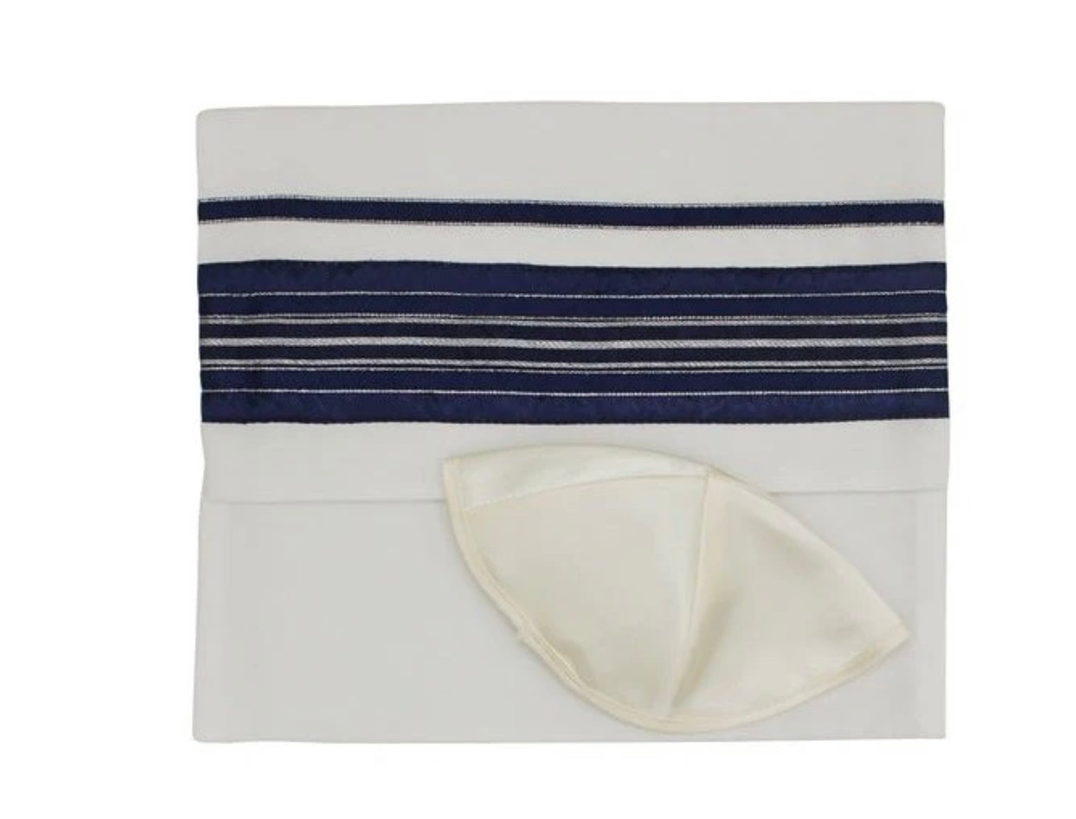 Navy and silver stripe Tallit