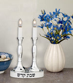 Load image into Gallery viewer, Electric Low Voltage Shabbat Candlesticks
