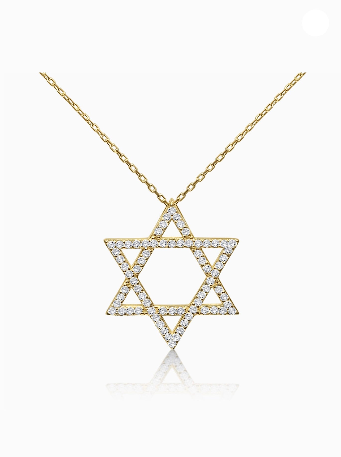 Bold Star of David Gold Cubic Zircon Necklace