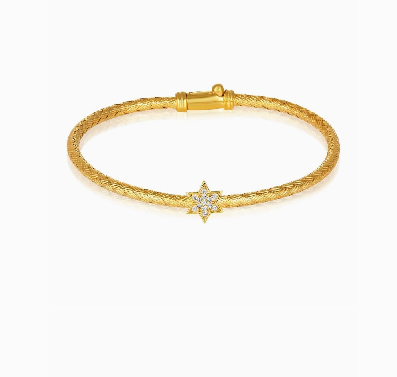 Gold Jewish Star Bangle Bracelet