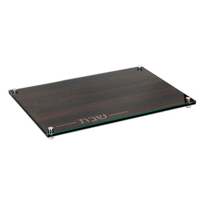 Lucite & Glass Wood Look Challah Board