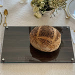Load image into Gallery viewer, Lucite &amp; Glass Wood Look Challah Board
