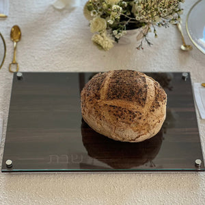 Lucite & Glass Wood Look Challah Board