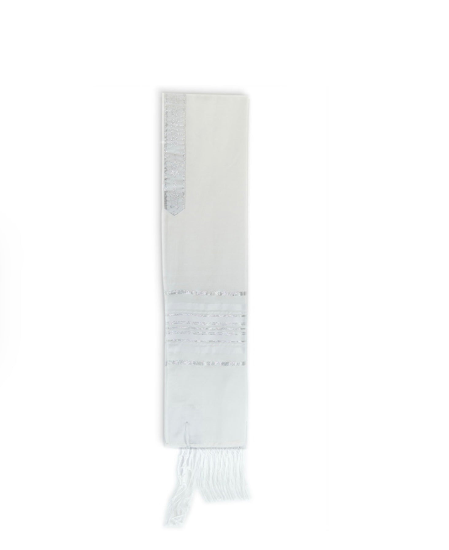 White Silver Stripe Ariel  Tallit