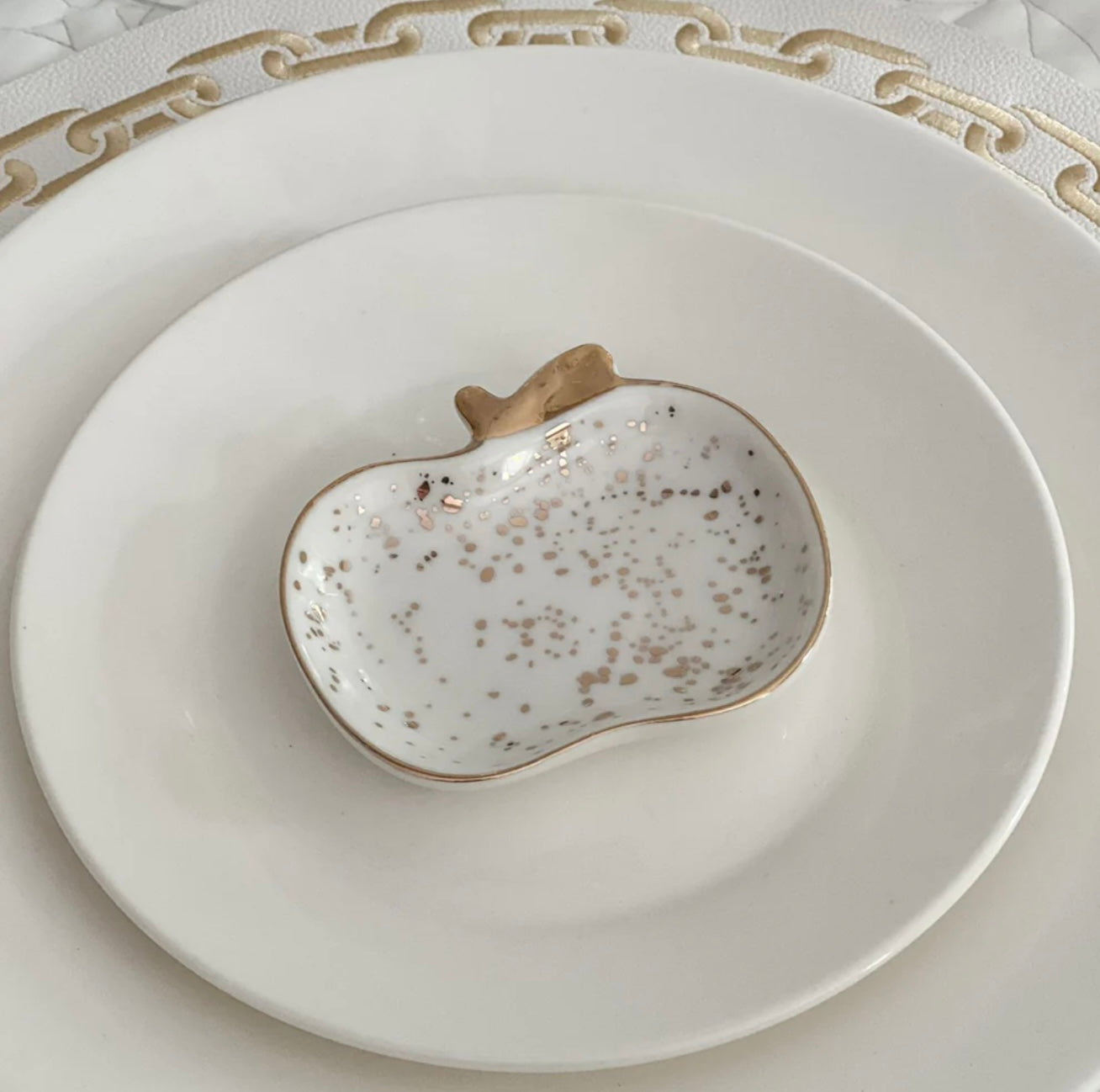 Speckled Small Apple Shaped Honey Dish