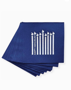 Happy  Hanukkah Blue/Silver Napkins