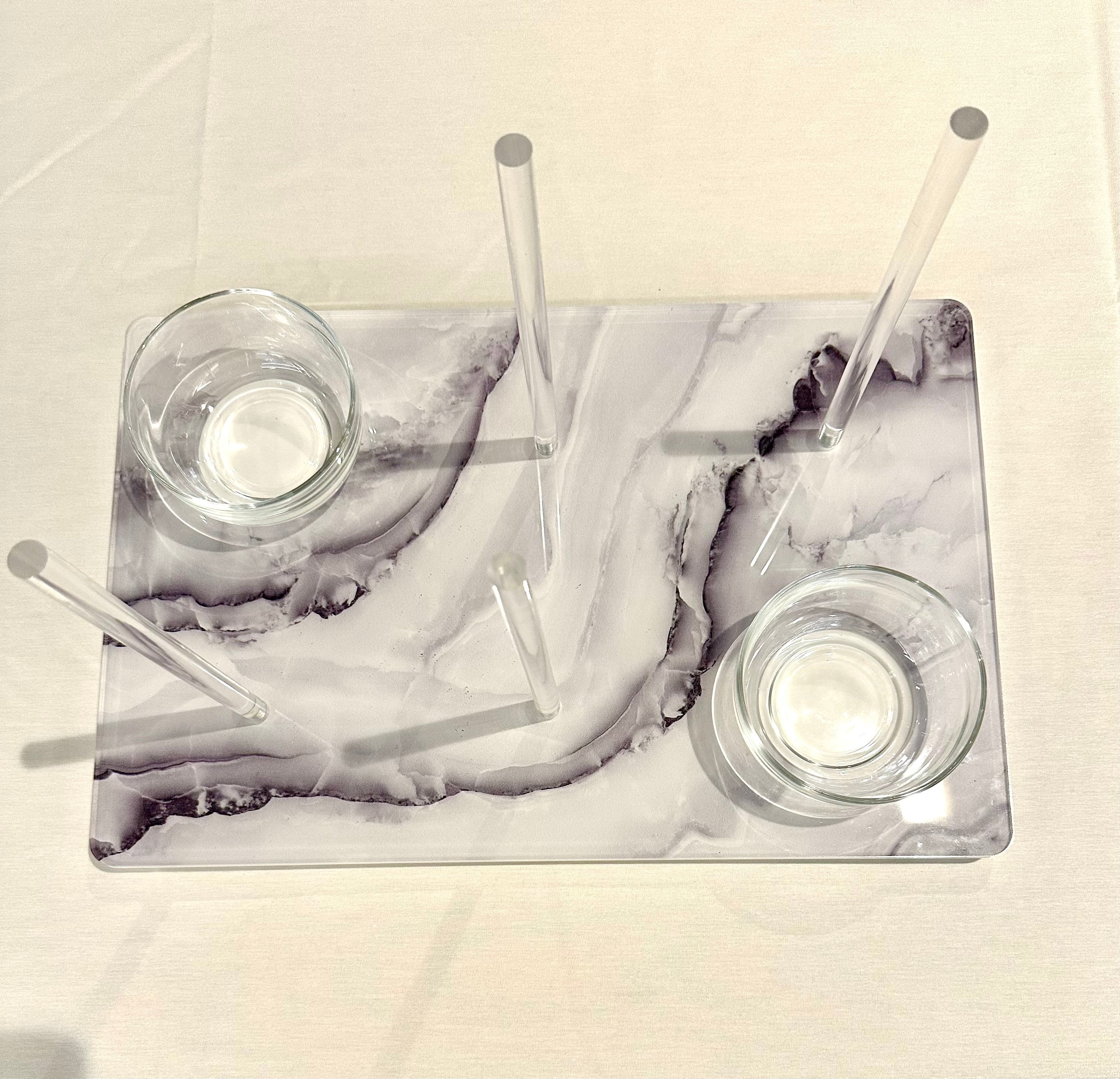 Bagel Platter Grey Marble