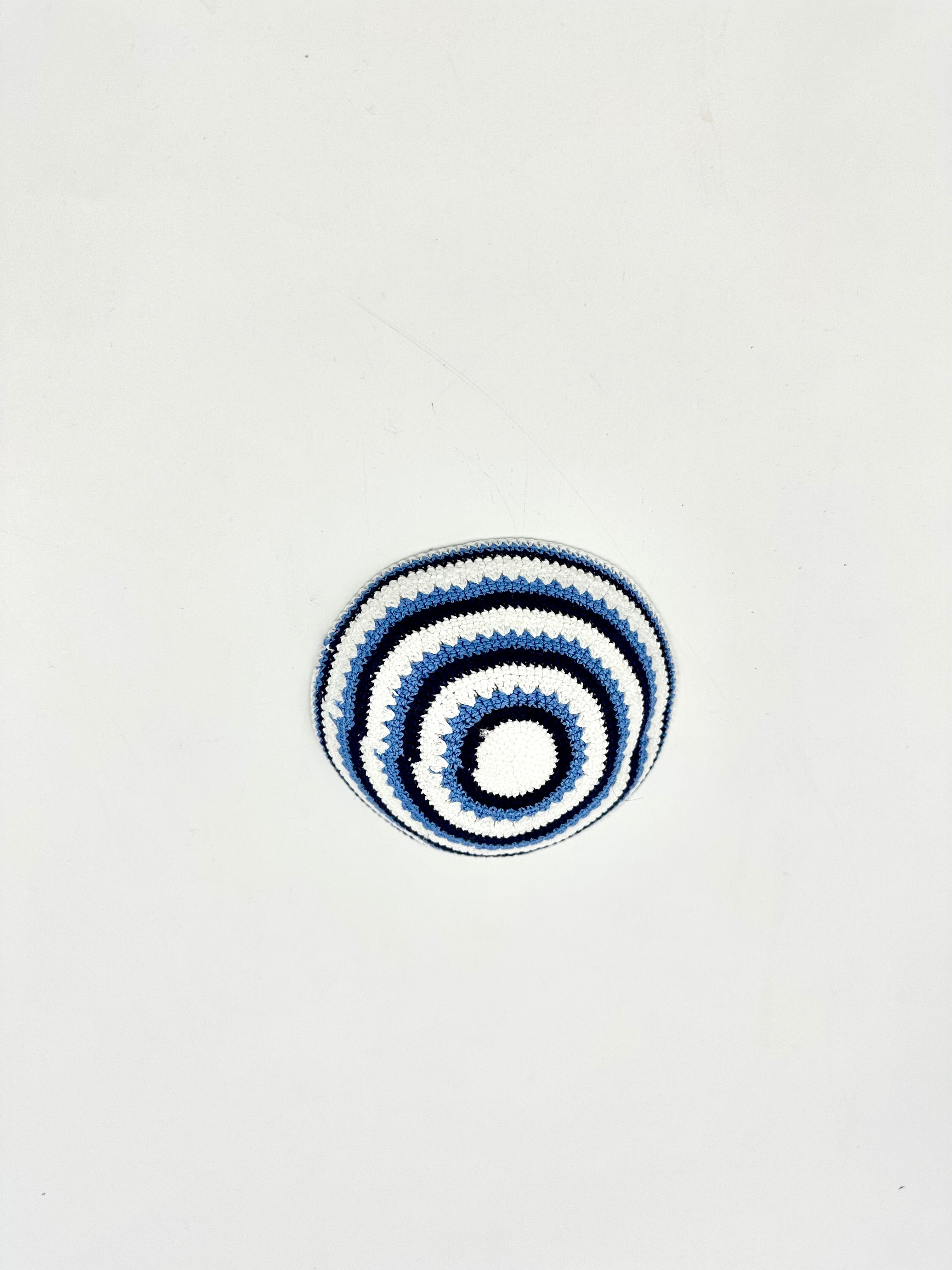 White and blue kippah