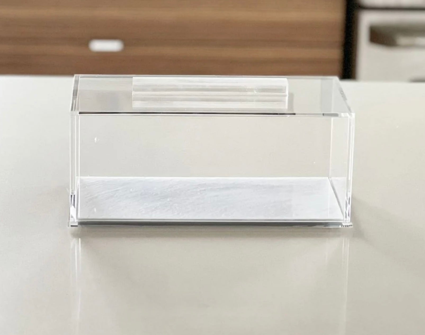 Lucite Rectangular Cake tray with Pearl Base
