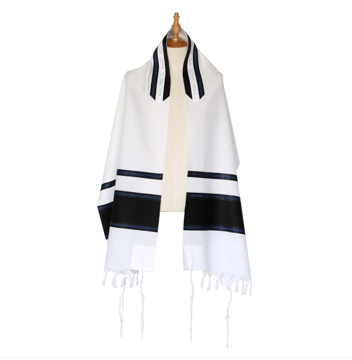 Tallit Black and Royal Blue Stripes Eretz  BatYam