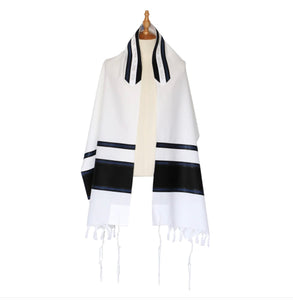 Tallit Black and Royal Blue Stripes Eretz  BatYam