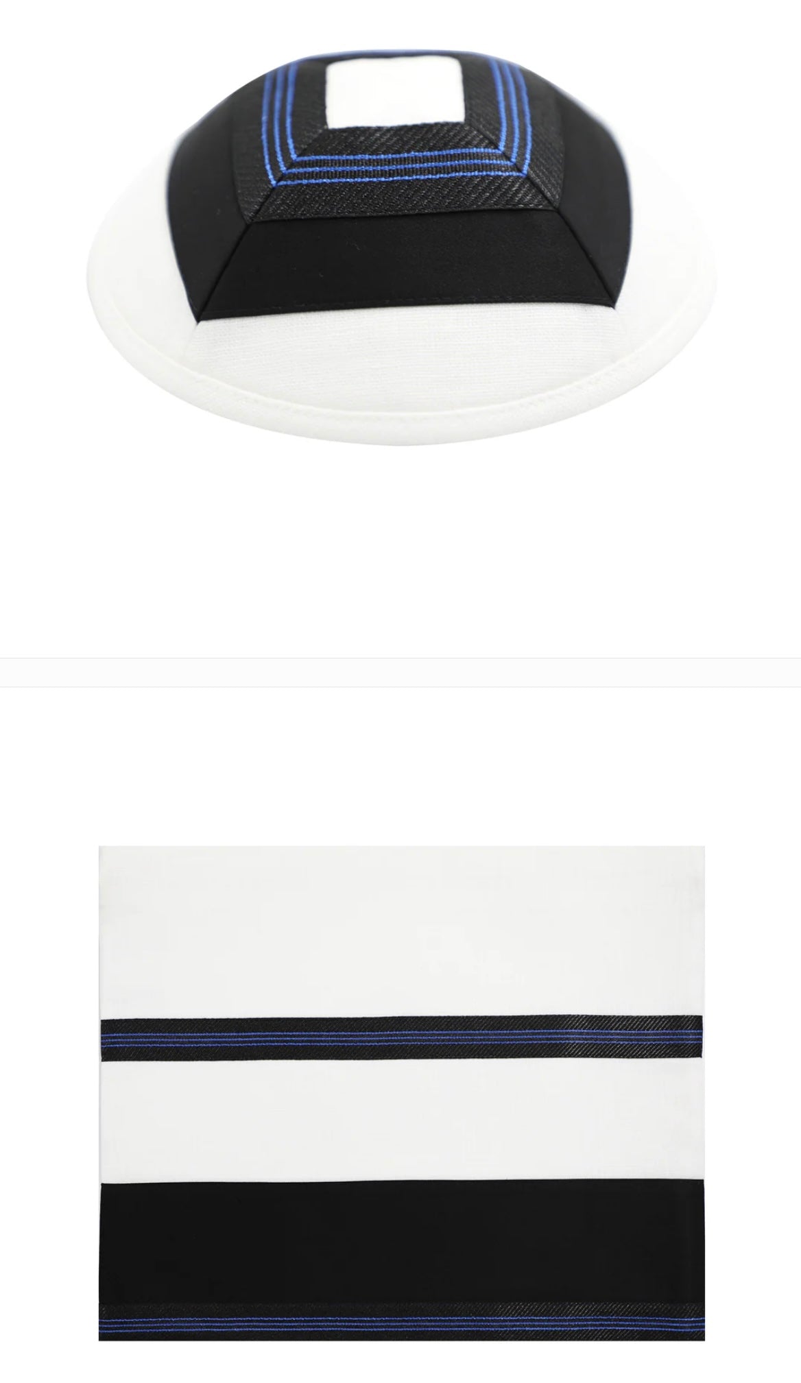 Tallit Black and Royal Blue Stripes Eretz  BatYam