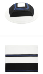 Load image into Gallery viewer, Tallit Black and Royal Blue Stripes Eretz  BatYam
