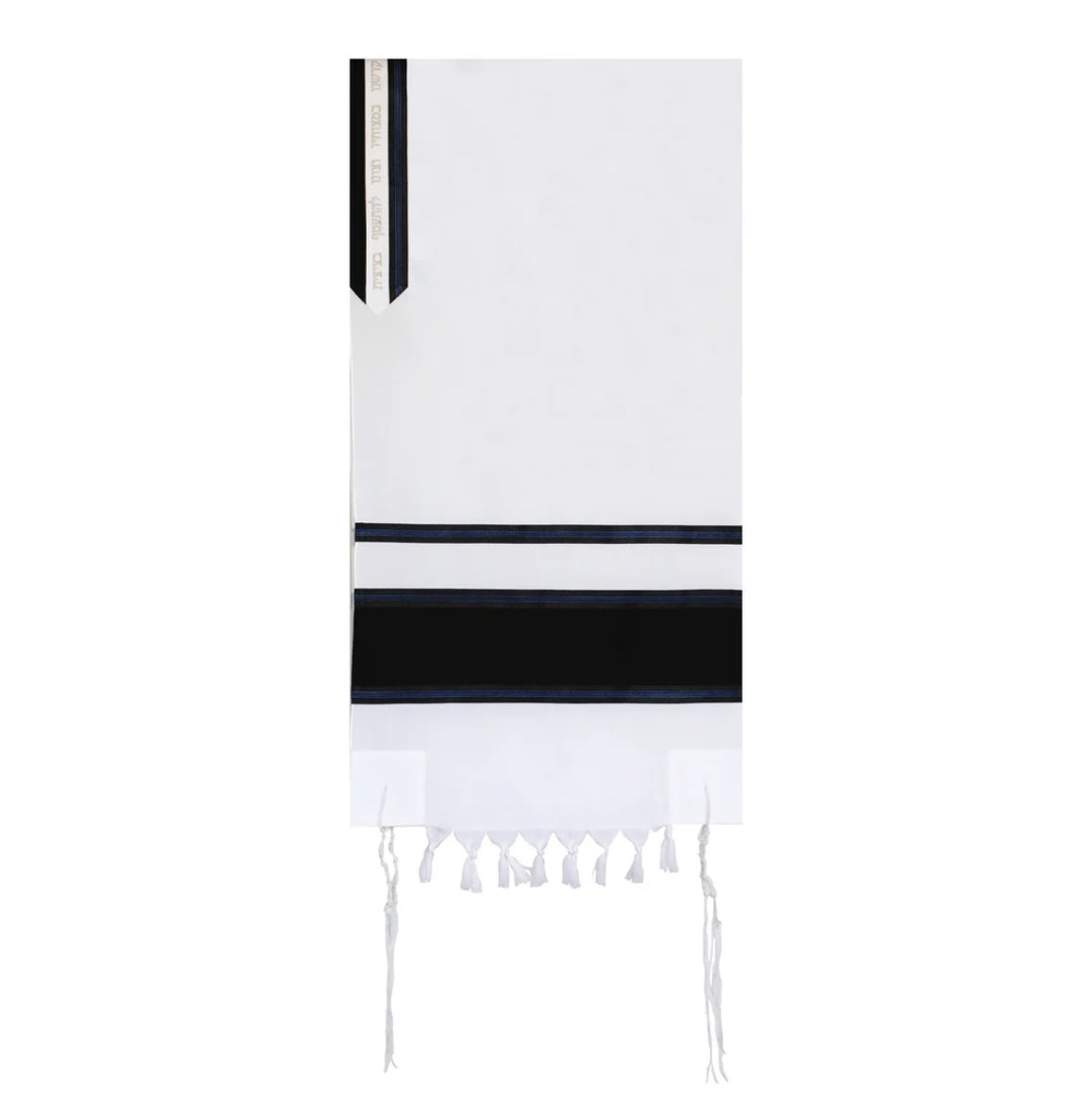 Tallit Black and Royal Blue Stripes Eretz  BatYam