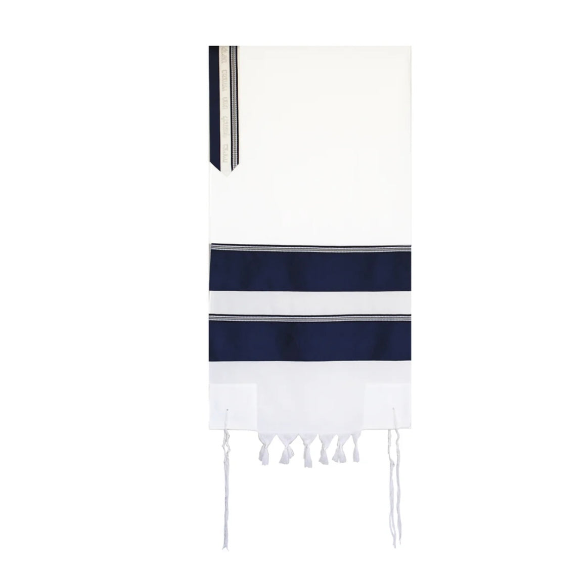 Eretz Navy Blue  and Grey stripe Tallit Hertzliya