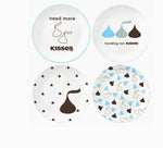 Load image into Gallery viewer, SET OF FOUR CERAMIC DESSERT PLATES “HERSHEY KISSES”
