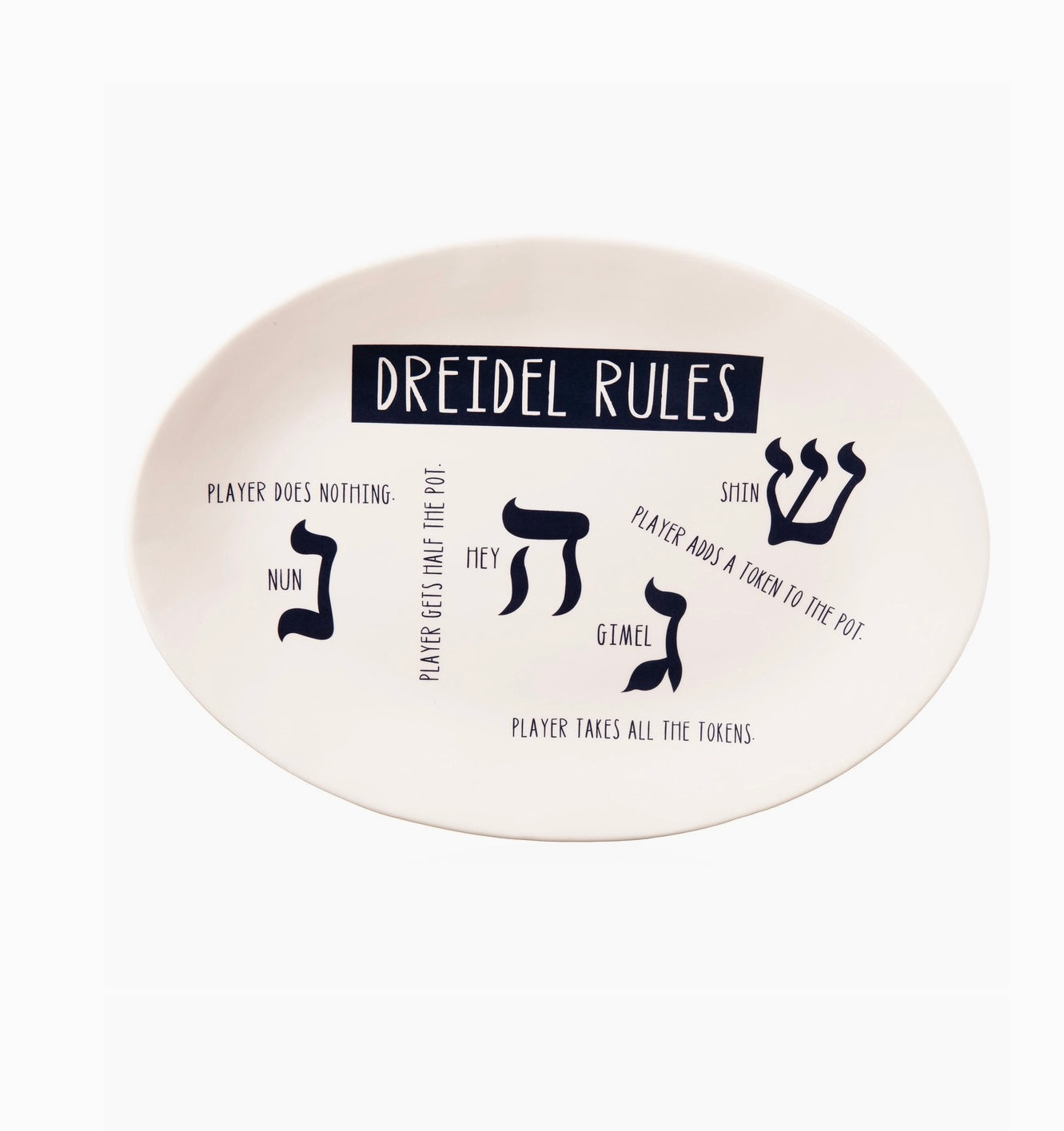 HANUKKAH DREIDEL RULES PLATTER