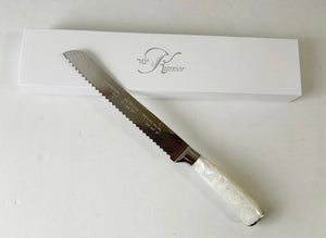 Challah knife with white Resin Handle