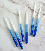 Load image into Gallery viewer, Hanukkah Candles Blue Tricolor
