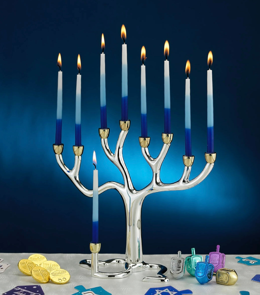 Hanukkah Candles Blue Tricolor