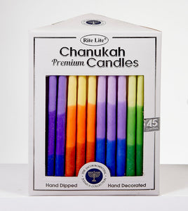 Hanukkah Candles Multicolor Tricolor