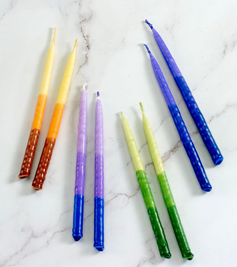 Hanukkah Candles Multicolor Tricolor