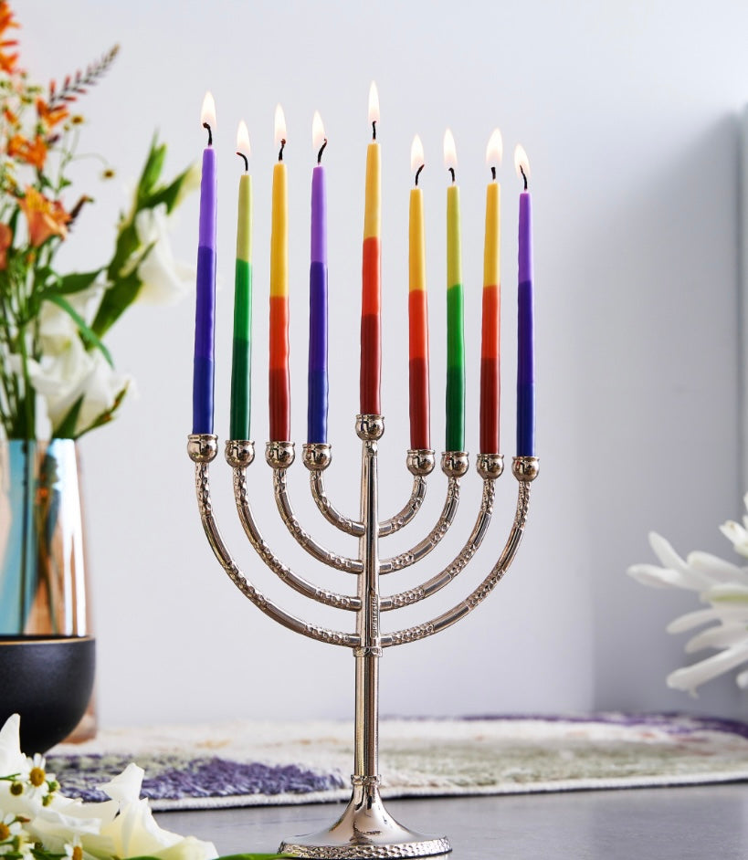 Hanukkah Candles Multicolor Tricolor