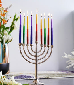 Hanukkah Candles Multicolor Tricolor