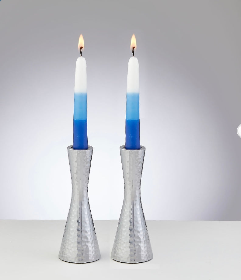 Candlesticks Hammered Polished Aluminum