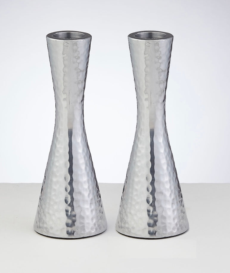 Candlesticks Hammered Polished Aluminum