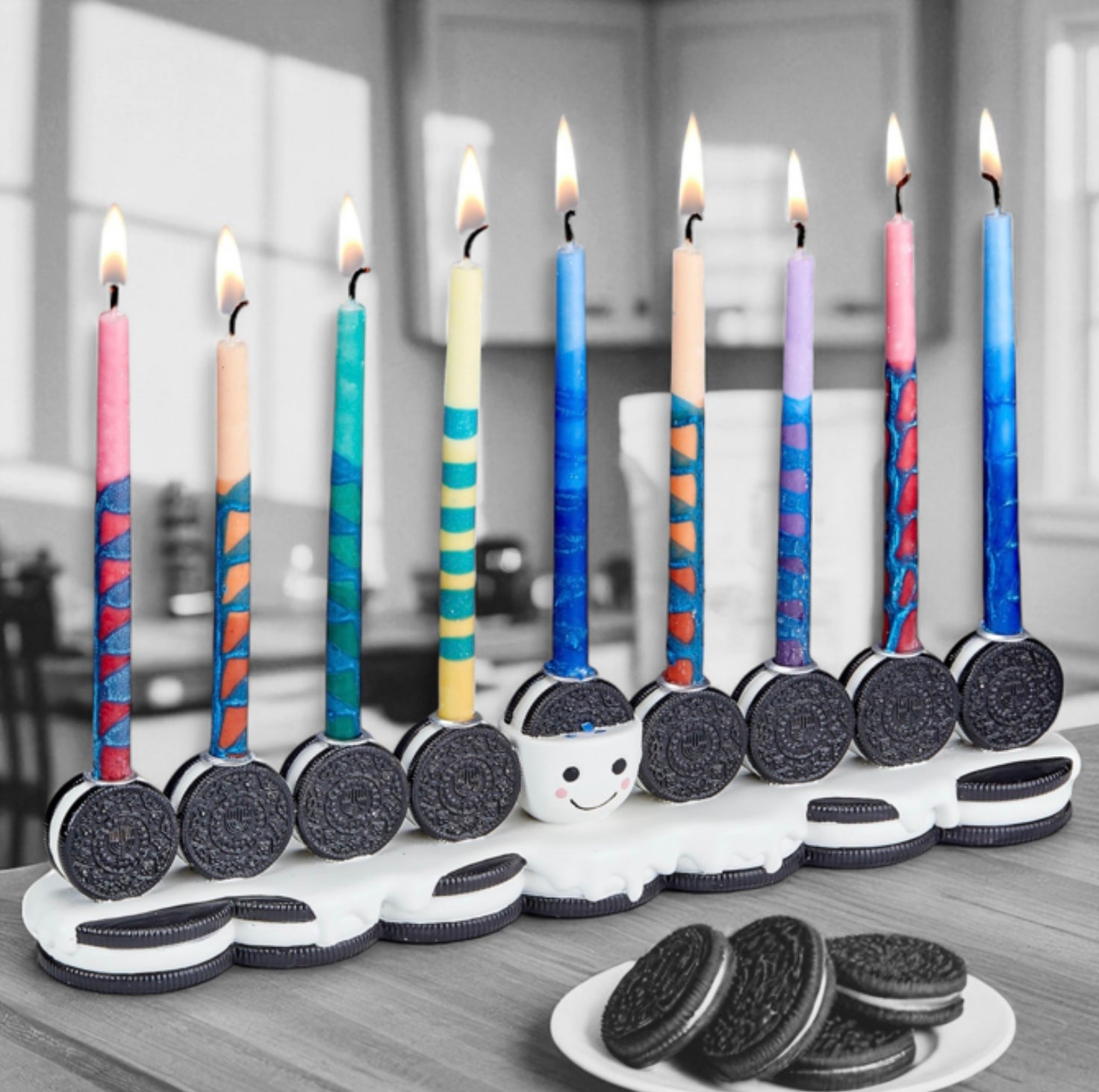 Hand Painted Cookie Menorah