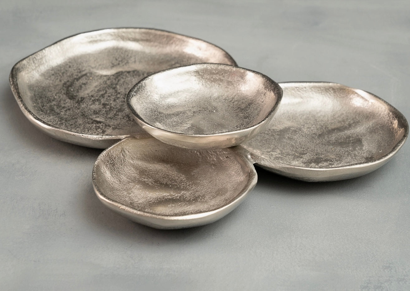 Silver Textured 4 Piece Cluster Dish