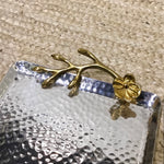Load image into Gallery viewer, Golden Flower Silver Tray
