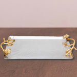Load image into Gallery viewer, Golden Flower Silver Tray
