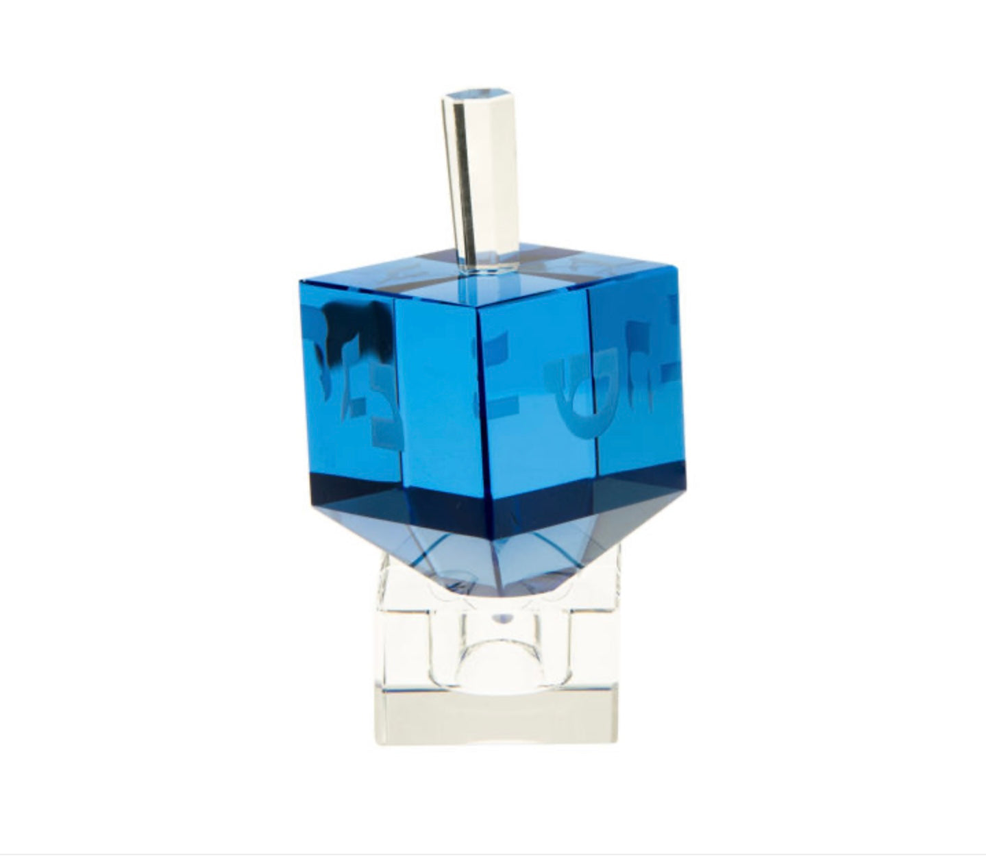 Crystal Square Dreidel Blue
