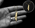 Load image into Gallery viewer, Mini Outline Israel Map Necklace
