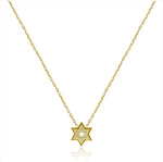 Load image into Gallery viewer, Sparkling Gold Star of David Necklace with Cut out Star
