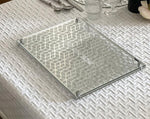 Load image into Gallery viewer, Glass and Mirror Laser Cut Challah Board In Gold or Silver
