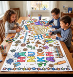 Load image into Gallery viewer, Hanukkah coloring table runner
