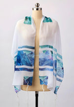 Load image into Gallery viewer, Blue Chiffon Tallit

